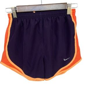 Nike Dri-FIT Tempo Running Shorts Purple Orange Womens XS Athletic Mesh Trim